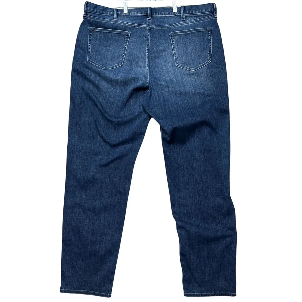 Banana Republic Traveler Jeans Mens 42x34 Dark Wash Taper Fit 5 Pocket Denim EUC